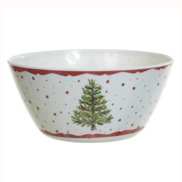 Imagem de Bowl Tigela Natalina Pinheirinho Melamina Branco Luxo 750ml Pote Sopas