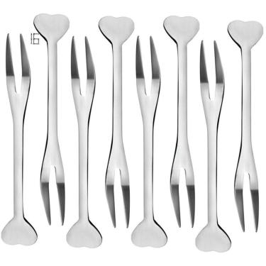 Imagem de 16 Mini Garfinho Talher Petisco Aperitivo Fondue Buffet Inox