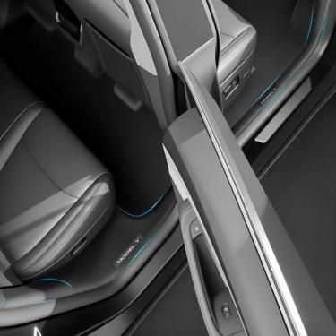 Imagem de QINQINTU 10 peças para Tesla Model Y Junior (2025-2026) Protetor de soleira de porta preto fosco com protetor de para-choque [antichute e mantenha limpo] Capa de proteção de peitoril de porta para