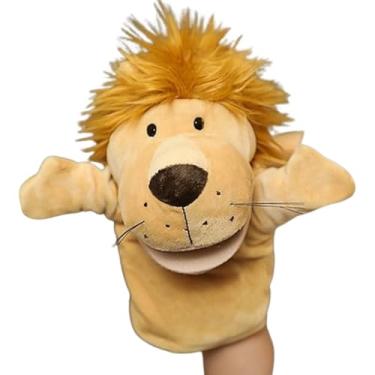 Imagem de Fantoche de Mão Pelúcia Animal Leão, Ideal para Entretenimento e Criatividade 25cm