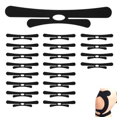 Imagem de 20 Unidades de Fita Kinesiológica Pré-Cortada para Joelhos, Fita Esportiva à Prova D'água e Respirável Ultra Aderente Sem Látex Atlética para Suporte e Estabilidade dos Joelhos (Preta, Modelo 1)