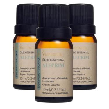 Imagem de Kit 3 Óleo Essencial Alecrim Espanha 100% Puro Vegano 10ml - Via Aroma