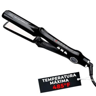 Imagem de MQ HAIR - Chapinha Profissional de Titânio 485°F Turbo - Bivolt, Design Anatômico, Ultra Suave, Efeito Espelho - 3 Passagens Necessárias, Alisamento Perfeito - Controle Seguro de Aquecimento - Preto