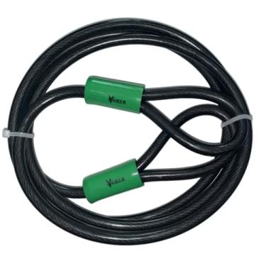 Imagem de Vascer Trava de cabo para bicicleta – Cabo de segurança de 2,1 m com laços – Aço trançado resistente antifurto com revestimento de vinil – Acessórios de bloqueio para bicicleta, moto, barco, escada, portão, cortador e equipamento (1,8 m)