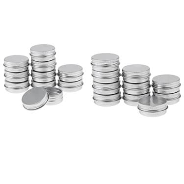 Imagem de barenx 20 frascos redondos de alumínio de 15 ml com tampa de rosca para protetor labial, artesanato, cosméticos, velas, kit de armazenamento