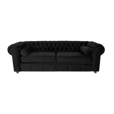 Imagem de Sofá Chesterfield 03 Lugares 2.30 Cm Cor Preto New Velu 004 Jr