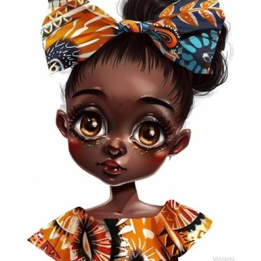 Imagem de VNUIEHG Pintura por números africana para adultos, pintura a óleo faça você mesmo, kits de tinta acrílica por números para adultos iniciantes para decoração de parede de casa 41 x 50 cm