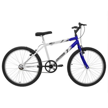 Imagem de Bicicleta de Passeio Ultra Bikes Esporte Bicolor Aro 24 Reforçada Freio V-Brake Sem Marcha Branco/Azul