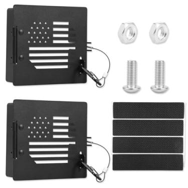 Imagem de 2 peças de capa de para-choque para trailer, tampa de extremidade de plugue de para-choque de liga de alumínio para trailer, tampas quadradas, acessórios práticos para trailer, serve com orifícios de