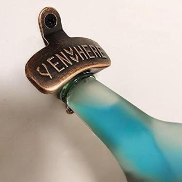 Imagem de Abridor de tampa de garrafa de cerveja retrô montado na parede, pode ser montado em postes e mesas de madeira.