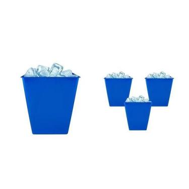 Imagem de Kit 4 Balde Gelo Azul 2,6L Plástico Premium - Bb Store