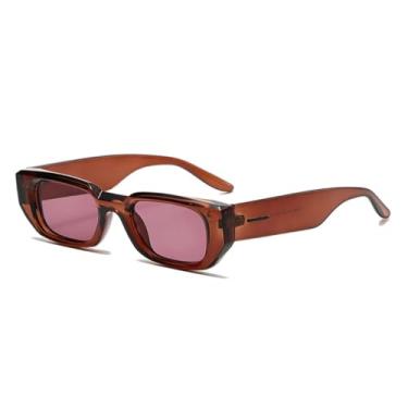 Imagem de Óculos de sol femininos, tendência, leopardo, masculino, retrô, quadrado, óculos de sol, moda masculina, tons degradê, uv400 (rosa café)