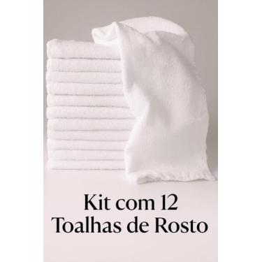 Imagem de kit com 12 toalhas de rosto salão simples 40cm x 65cm algodão - Beira 