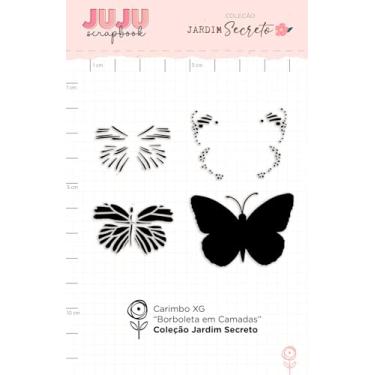 Imagem de Carimbo XG Borboleta em Camadas - Coleção Jardim Secreto - Juju Scrapbook
