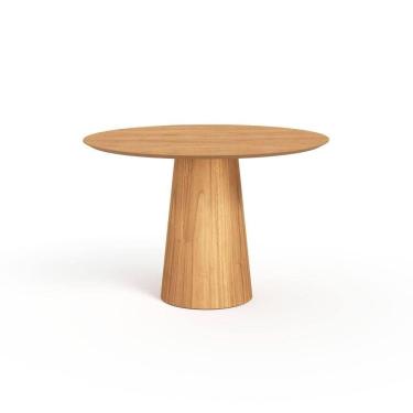 Imagem de Mesa De Jantar Redonda 120cm Scandi 6 Lugares Lamina Natural De Madeira