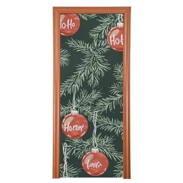 Imagem de KEEPREAL Capa de porta de Natal grande faixa de galhos de árvore de Natal sinal de varanda para inverno interno externo faixa de porta da frente suprimentos de festa de fazenda # 99