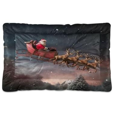 Imagem de SEHANY Cama de Natal para cães e gatos com fundo antiderrapante, cama de canil, colchão macio para animais de estimação, lavável para cães pequenos, médios e grandes, gatos, 45,7 x 61 cm