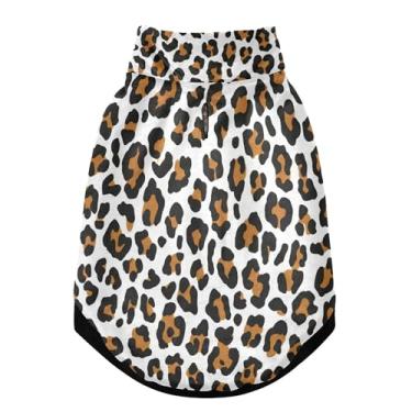 Imagem de SEHANY Casaco de cachorro marrom com estampa de leopardo para cães pequenos, superquente à prova de vento, jaqueta de inverno macia e aconchegante para clima de neve fria com coleira para animais de