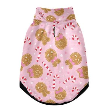 Imagem de SEHANY Casaco de Natal de gengibre para cães pequenos, super quente, à prova de vento, jaqueta de inverno, macia, aconchegante para animais de estimação, moletom para clima frio na neve com furo na