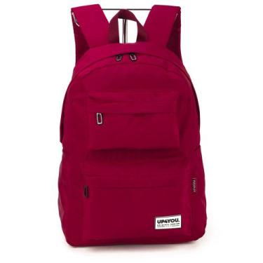 Imagem de Mochila De Costas Crinkle Juvenil Casual Up4you Luxcel, Vinho