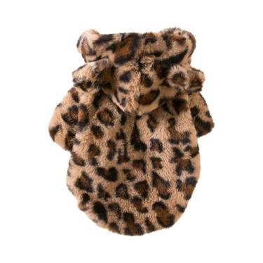 Imagem de Casaco Para Cães Com Capuz Estampa De Leopardo Primavera Outono Engros