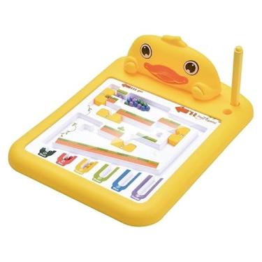 Imagem de Jogo Labirinto Magnético Infantil em Formato de Patinho Amarelo, Brinquedo Educativo com Bolinhas Coloridas e Caneta Magnética para Desenvolvimento de Coordenação Motora