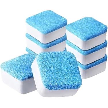 Imagem de Kit 10 Pastilhas Efervescentes para Limpeza de Máquina de Lavar – Limpeza Profunda Antibacteriana, Remove Mau Cheiro e Resíduos – Fácil de Usar – Compatível com Tampa Frontal e Superior