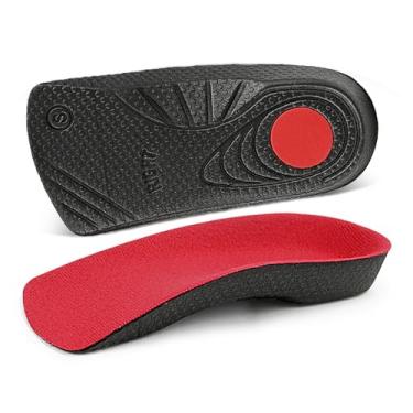 Imagem de Palmilha Metade do Sapato com Suporte Plantar para Fascite Plantar, Suporte de Arco 3/4, Copos de Calcanhar Ortopédicos para Alívio da Dor, Pés Planos, Pronção Excessiva, Esporão de Calcâneo