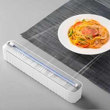 Imagem de Suporte de Parede para Papel Filme, Plástico ABS e Inox, 36,5 x 6 x 7 cm, com Cortador Integrado, Dispenser Suspenso para Cozinha