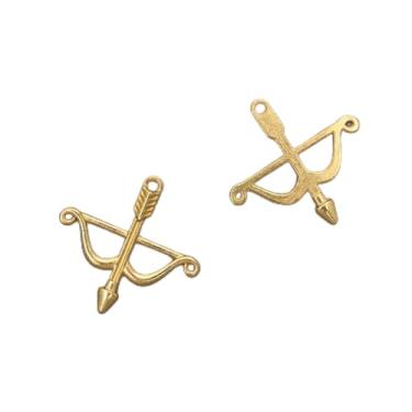 Imagem de 50 pingentes de arco e flecha de metal 2,5 x 2,5 cm, lindos pingentes vintage para fazer joias faça você mesmo, kits de encontrar, colar, pulseiras, brincos, chaveiros, suprimentos para projetos de