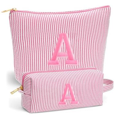 Imagem de Fohufo Presentes de Natal 2025 para meninas – meias para meninas adolescentes, 16, 7, 8, 9, 10, 11, 12 anos, presente de aniversário para meninas, conjunto de bolsas de maquiagem com inicial