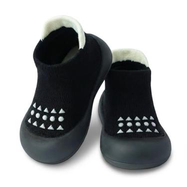 Imagem de Dookeh Sapatos para bebês meninos meninas primeiro caminhada chinelos antiderrapantes sola macia tênis infantil bebê menina, A2-Preto, 18-24 Months