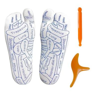Imagem de XINXINGDINGSHENG Meias de reflexologia com ferramentas, 1 conjunto de meias de massagem para alívio da dor para acupressão nos pés com ponto de gatilho para tamanho masculino