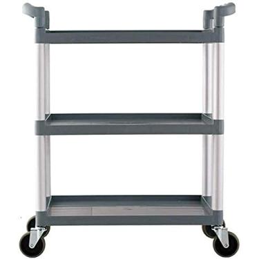 Imagem de Rack de armazenamento carrinho de jantar móvel com três prateleiras, lancheira removível, carrinho de chá, carroceria reversa, veículo utilitário estável e durável, 63 x 40 x 91 cm para uso doméstico
