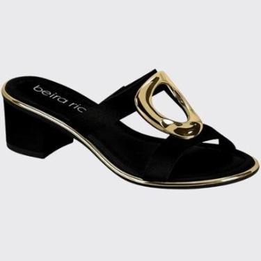 Imagem de Sandália Slide Tresse Feminina Salto Grosso Beira Rio 8379.257.9569-Feminino