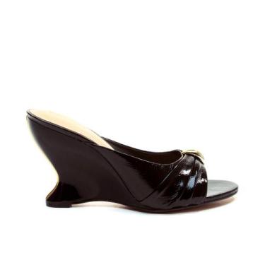 Imagem de Tamanco Couro Preto Salto Alto Cecconello 2697001-5, Preto, 37