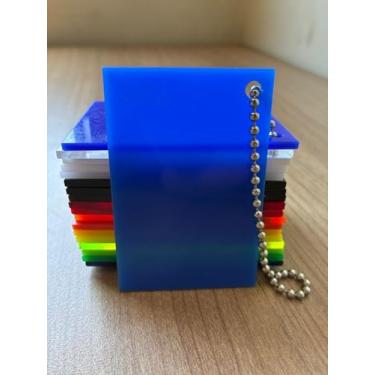 Imagem de Chapa de Acrílico Azul Royal/Bic 4mm (50x50cm) Placa Premium Leitosa Translucida Cast Virgem 100 por cento de Pureza | 0,5x0,5m | Comunicação Visual | Dobrável | Corte a Laser