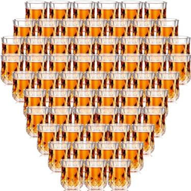 Imagem de Meanplan Conjunto de mini copos de shot, copos de degustação, base pesada, copo transparente, mini copos de vinho para servir uísque, vinho, suco (48 g, 60 peças)