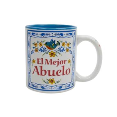 Imagem de Essence of Europe Gifts Caneca El Mejor Abuelo - Caneca de cerâmica durável de 340 g com esmalte azul - Caneca de vovô para celebrações memoráveis, presente ideal para avô ou pai | por E.H.G.