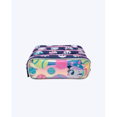 Imagem de Estojo Triplo Holográfico Unicórnio Puket 050404095, AZUL MARINHO, UN