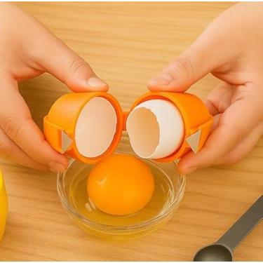 Imagem de Quebrador E Descascador De Ovos Prático Inox Para Cozinha Praticidade Premium - Cores Sortidas