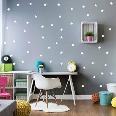 Imagem de Adesivo de Parede Estrelas Brancas 54un Cobre 4m²