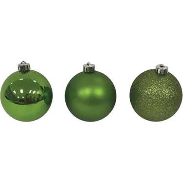 Imagem de Bolas de Natal Verdes Brilhantes – Kit 3 Unidades | Enfeites Decorativos Resistentes para Árvores, Arranjos e Guirlandas | Decoração Natalina Tradicional e Charmosa