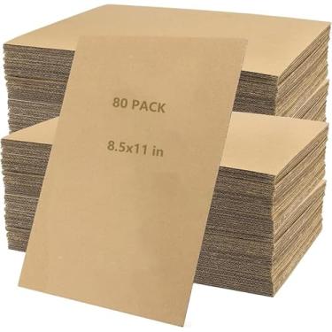 Imagem de MOUYAT Pacote Com 80 Folhas De Papelão Ondulado 8,5 X 11 1/8 Pol. Espessura, Embalagem Planas Marrons Para Artesanato, Envio Pelo Correio, E Remessa