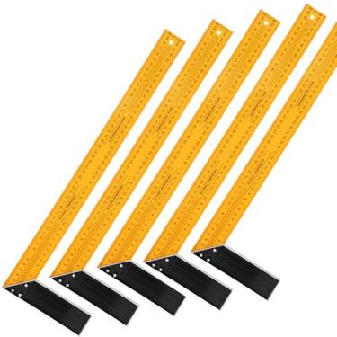 Imagem de Kit 5 Esquadro Metálico 50cm 20pol Para Marcenaria E Serralheria 90 Us