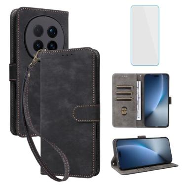 Imagem de IUQXU Capa carteira para celular Honor Magic8 Pro 5G com protetor de tela [bloqueio RFID] capa de celular flip de couro com suporte para cartão feminino e masculino para Honor Magic 8 Pro Magic8Pro