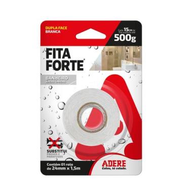 Imagem de FITA FORTE DUPLA FACE AREAS UMIDAS BANHEIRO 24mmX1,5m ADERE
