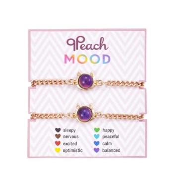 Imagem de Conjunto de pulseiras de dinossauro, sapo, tartaruga, dragão, mudança de humor, para mulheres, emoção, sensação de temperatura, pulseira envolvente com cartão de joias da amizade, Esmalte, Ágata