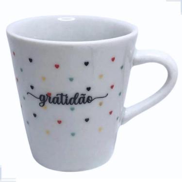 Imagem de Xícara Porcelana 120ml Café Gratidão Fé Sucesso Presente - Lu Porcelan