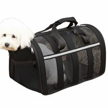 Imagem de Bolsa Transporte Gato Cachorro Pet Animais Estimaçao Faixa Refletiva P